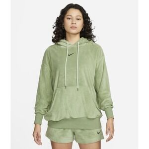 NIKE Sportswear‎ French Terry Hoodie Center Swoosh Sage Green Womens Sz L